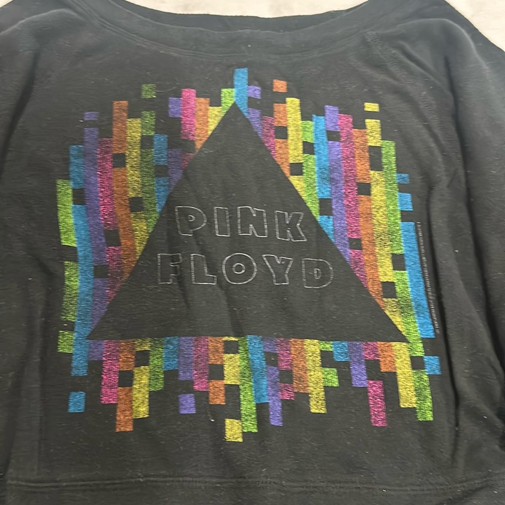 EUC•Chaser Brand vintage production, off the shoulder Pink Floyd sweatshirt.